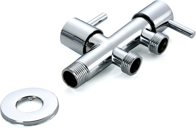 درافل صمام زاوية متعدد الوظائف من النحاس الأصفر من دورافيل مزود بمفتاح مزدوج وصنبور تحويل - Image 2